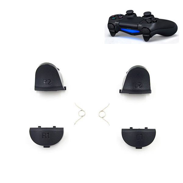 For PS4 Gamepade Black Handle Buttons 1Set Quality L1 R1 L2 R2 Trigger Handle Buttons For Playstation 4 Controller With 2 Springs