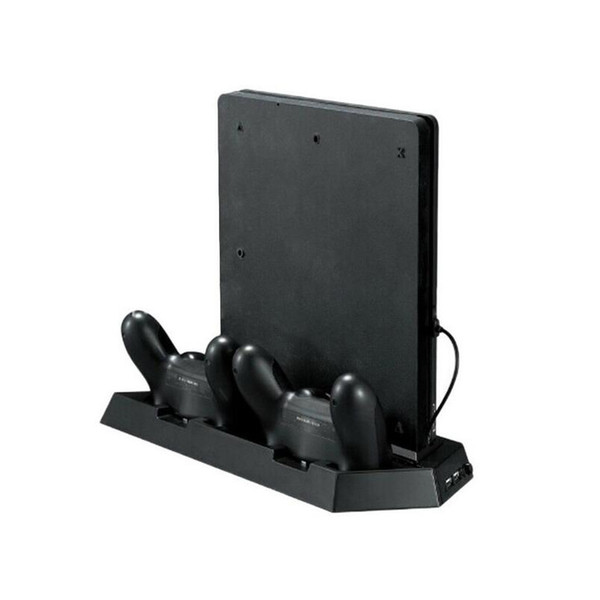 For Sony PS4 Pro PlayStation 4 Pro Console Vertical Stand Mount Dock Holder PS4 Pro Cooling Fan W/ Dual Charging Dock