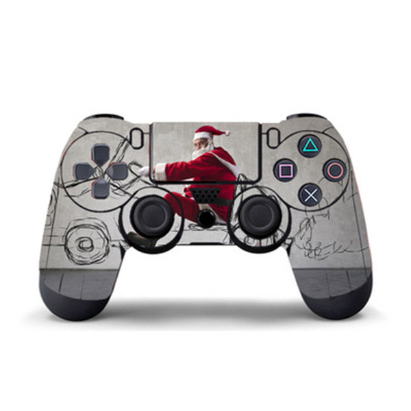 Wholesale Santa Claus Game Sticker Vinyl For PS4 Controller Decal Skins PS4 Gamepad Cover For PS4 PVC Protector Skin Cool