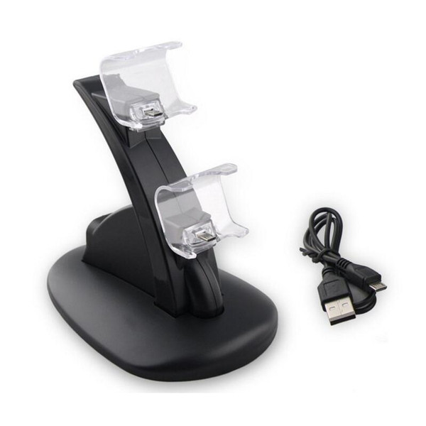 Dual USB Charging Dock For PlayStation 4 PS4 Pro Slim Controller Handle Cradle Double Charger With Led Light For PS4 Gamepad