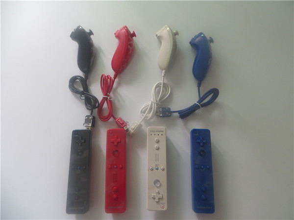 5 Colors 2 in 1 Retail Built in Motion Plus Remote and Nunchuck Controller for Nintendo Wii games 100% compatible