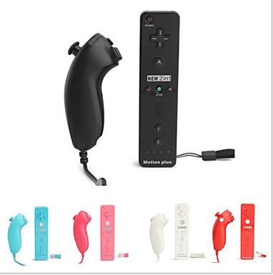 Wireless Remote Controller + Nunchuck Nunchuk Controller for Wii Game Joystick Silicone Case Skin Motion Plus Gamepad 2 in 1 Set