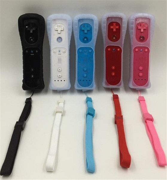 2 in 1 Wireless Remote Controller+Nunchuk Control for Wii Gamepad Silicone Case Motion Sensor 5 Color Game Controller