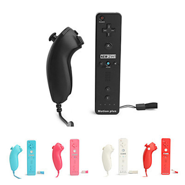 2 in 1 Remote Game Handle Built in Motion Plus MP Bluetooth for Nintendo Wii with box DHL free shipping OTH317