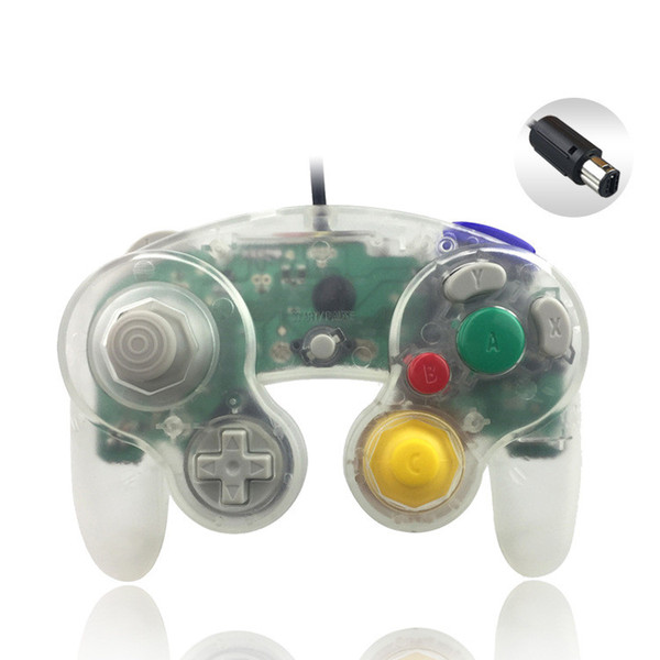 NGC Wired Game Controller Gamepad for NGC Gaming Console Gamecube Turbo DualShock Wii U Extension Cable Transparent Color DHL