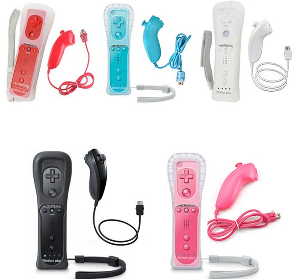 New & High Quality 2in1 Wiimote Built in Motion Plus Inside Remote Controller Nunchuck For Wii