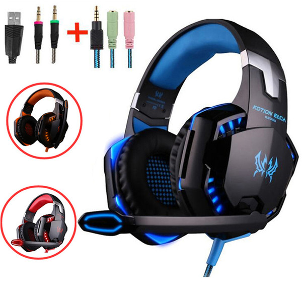 G2000 G9000 Gaming Headphones Big Headphones with Light Mic Stereo Deep Bass Earphones for Computer PC Gamer Tablet PS4 X-BOX