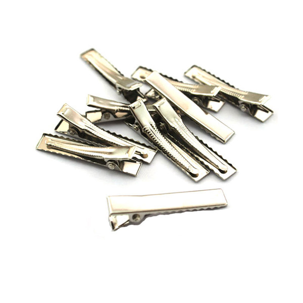 100pcs 4cm Flat Metal Single Prong Alligator Hair Clip Accessories For Hair Hairpins Barrette Bow Diy Clips Base For Women Girls