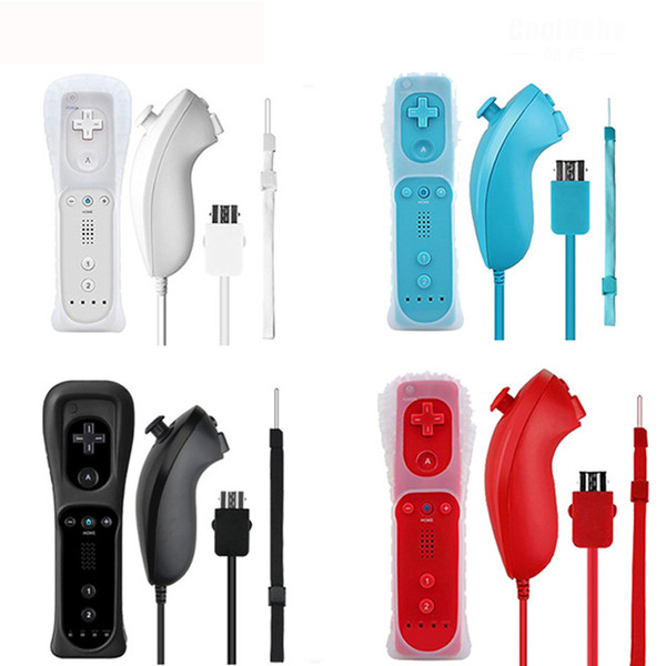 ViGRAND 2018 new 1set 2 in 1 Remote Nunchuck Controller with Built in Motion Plus for Nintend Wii Controller Gamepad