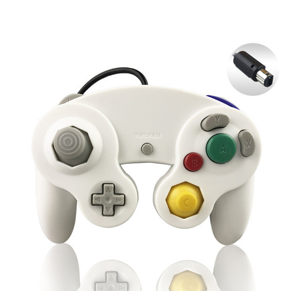 19 color Joysticks NGC Wired Game Controller Gamepad for NGC Gaming Console Gamecube Turbo DualShock Wii U Extension Cable Transparent Color