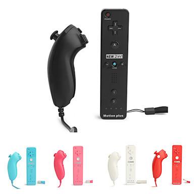 Built in Motion Plus Inside Remote Controller with Silicon Case+Hand Strap Nunchuck Controller For Nintendo Wii Wii U for Christmas gift