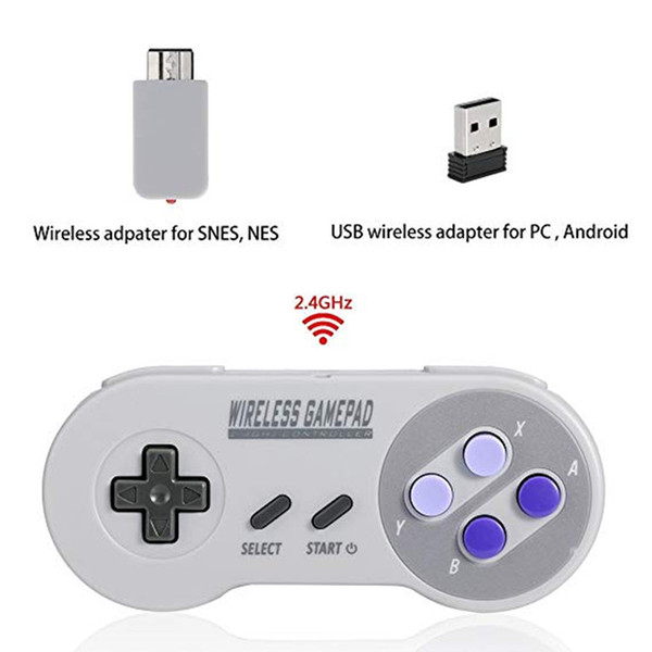 2.4GHz Wireless Controllers for SNES CLASSIC MINI Joysticks Game Controller Gamepad With Wrireless Receiver for PC with Box