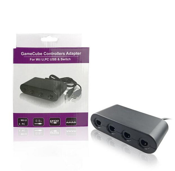 4 Ports For PC Game Accessory For GameCube GC Controllers USB Adapter Converter For Nintendo Wii U PC NGC with retail box