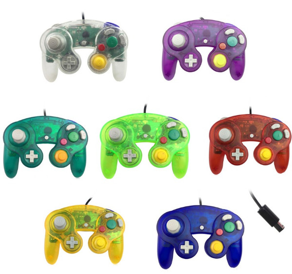 NGC Wired Game Controller Gamepad for NGC Gaming Console Gamecube Turbo DualShock Wii U Extension Cable Transparent Color DHL