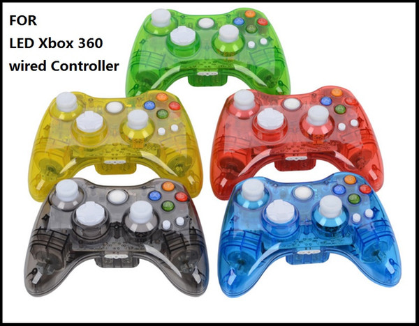 LED Xbox 360 2.4GHz Wireless Game Remote Controller Wireless Gamepad transparent Joystick for Xbox360 Controller