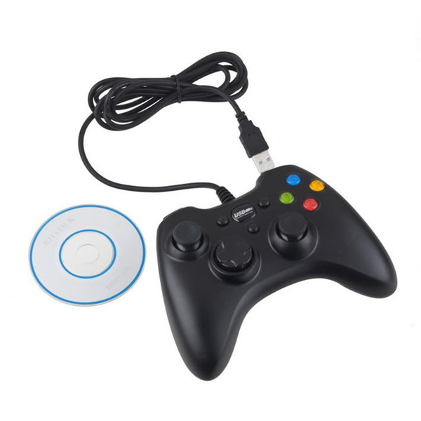 USB wire game controller Xbox 360 gamepad black PC XBOX360 Joypad joystick Vlbration Ugame XBOX360 accessory For Laptop PC Hot