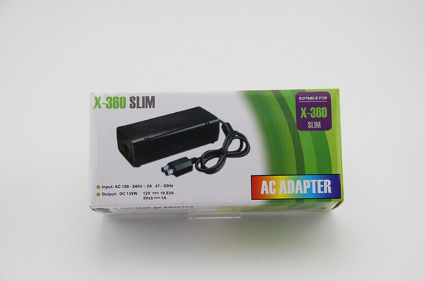 AC Power Adapter US Plug 100-240V ~2A 47-63Hz Wall Charger Supply Cable Cord Box For Xbox 360 Slim Console free shipping