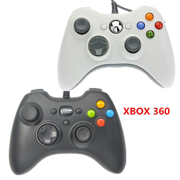 Black White USB Wired Gamepad Controller joystick gamepad joypad game controllers For MICROSOFT Xbox 360 Slim PC Windows Computer laptop