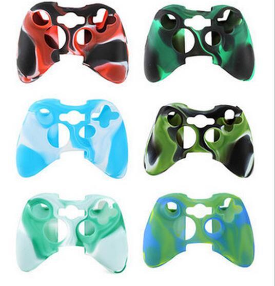 Multicolor Soft Silicone Gel Rubber Case Skin Grip Cover Camouflage Cases for Wireless and wired Xbox 360 Controller