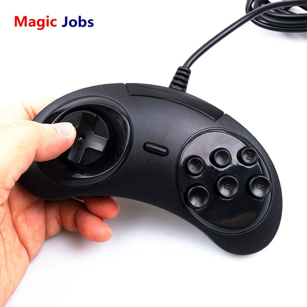 Magic_Jobs New Wired USB Classic Gamepad 6 Buttons USB Game Controller Joypad game handle for SEGA MD2 PC MAC Mega Drive