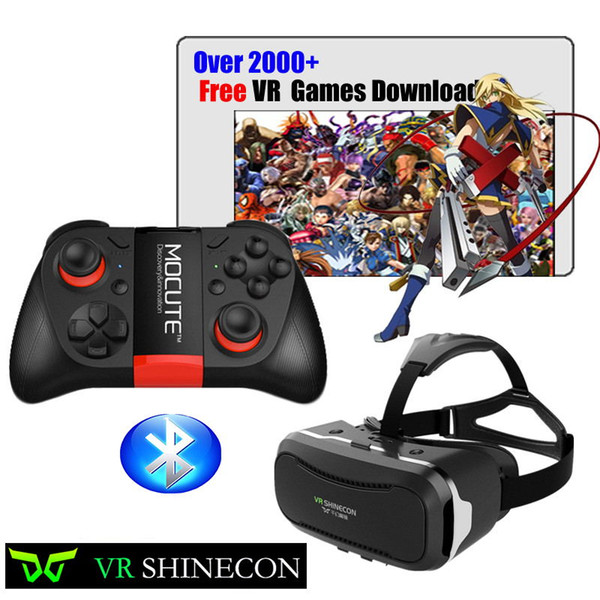 Hot ! VR shinecon ii 2.0 Virtual Reality 3D Glasses Google Cardboard 2.0 Pro Version VR Glasses+Bluetooth Remote Control Gamepad