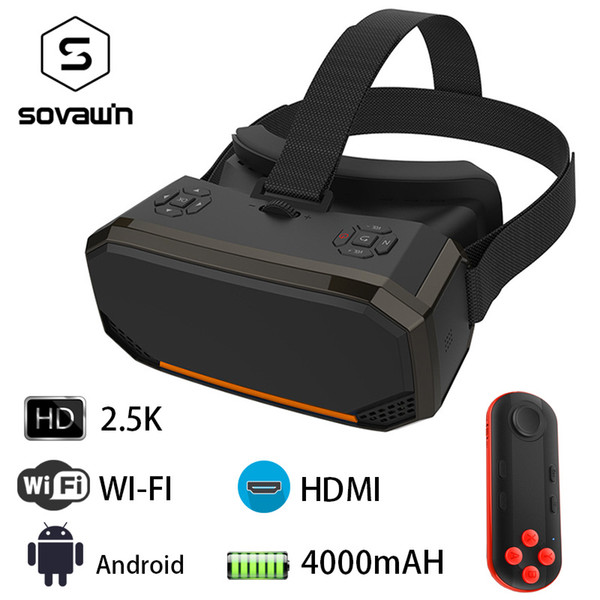 Sovawin H3 All in One VR Headset 3D Smart Glasses Virtual Reality Goggles VR Helmet 2K WIFI HDMI Video Box with Controller