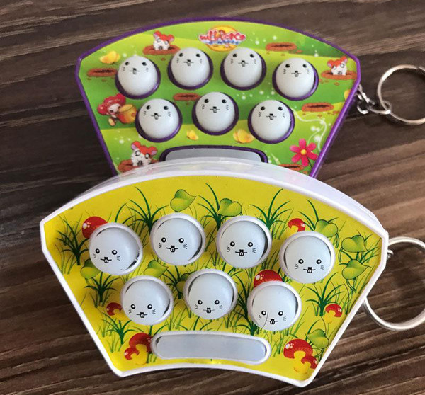 2017 selling mini children playing hamster toys puzzle sound and light music knocked hamster electronic games