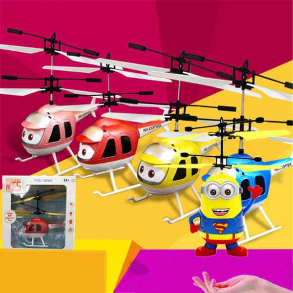 Led toy RC Helicopter Flying Induction LED Noctilucent Ball Quadcopter Drone Sensor Up grade infrared Induction flying Children Toys