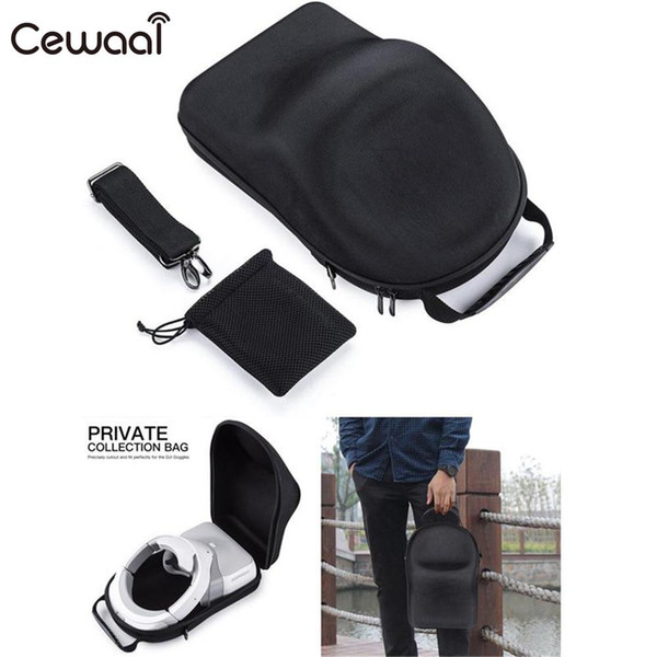 Cewaal for DJI 3D Goggles VR/AR Glasses Case Holder Protective Hardshell Box Handbag PU Black 35*24*15cm