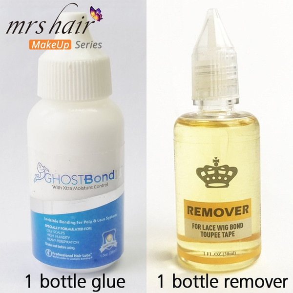 1bottle Ghost Bond XL 1.3oz Adhesive lae wig glue and 1bottle tape Hair Adhesive REMOVER