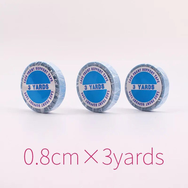 Top quality Blue tape roll 0.8cm Double-sides tape for tape hair and PU skin weft hair extension Wig Double-sided Adhesive Tapes