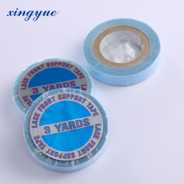 Blue tape 1 roll 0.8cm* 3yards Double-sides Adhesive tape for tape hair and PU skin weft hair extension free shipping