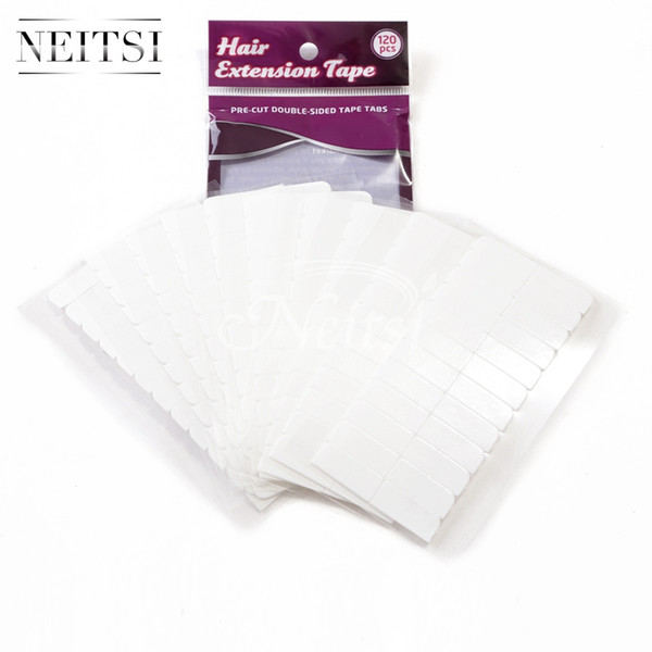 Neitsi 10sheets 120pcs Pre-cut Double Sided Tape Tabs Strong Glue For Skin Weft Human Remy Tape Hair Extensions Tape No-Shine