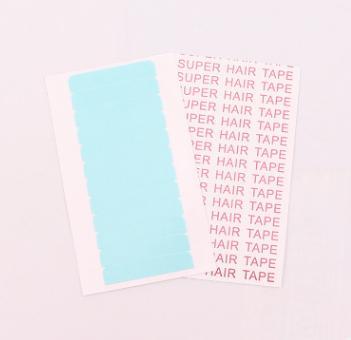 Wig tape waterproof double sided blue super hair tape nano alete cheap tage adhesive tape extension 4.0*0.8cm MOQ 5pcs QM 001