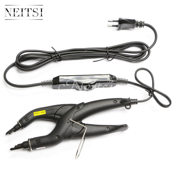 Free Shipping Neitsi EURO Plug Hair Connector Extensions Tools Keratin Bonding Hair Extensions Black#