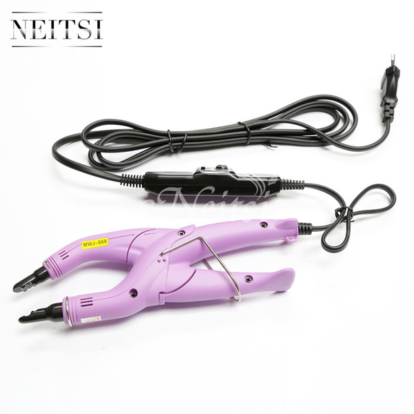 Top Quality Neitsi Professional Keratin Fusion Bonding Hair Connector Iron Euro Plug Hair Extensions Tools Pink#