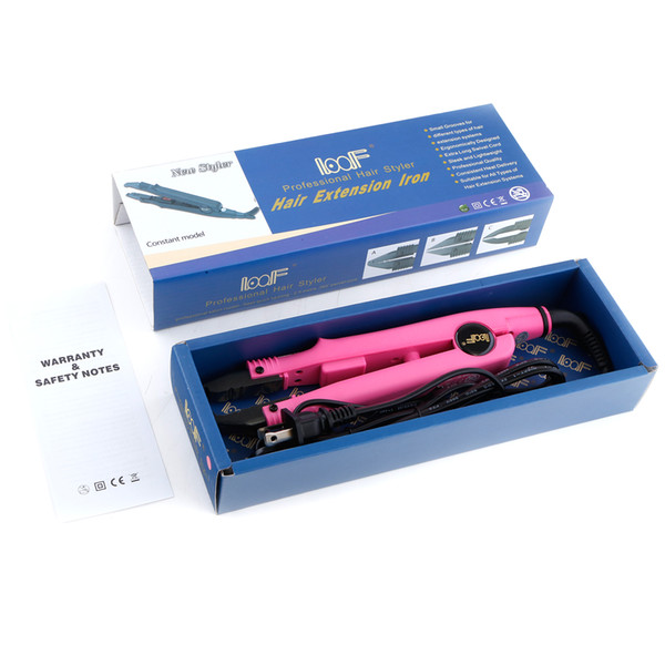 Free Shipping Neitsi USA Plug Fusion Heat Iron Hair Connector Iron Hair Extensions Tools Pink#