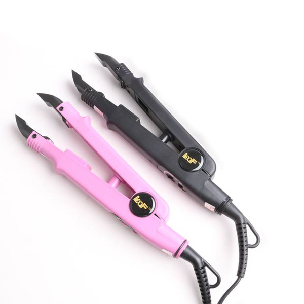 Pink color Loof Hair Extension Iron Keratin Bonding Tools Fusion Heat Connector Wand used for Flat tip hair