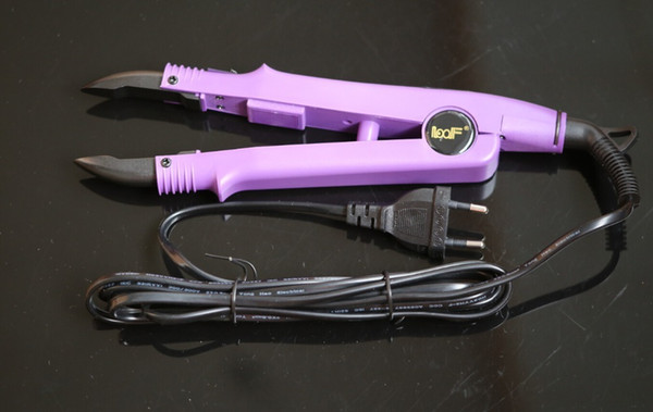 purple color FLAT PLATE Fusion Hair Extension Keratin Bonding Tool Heat Iron hair extension connector JR611