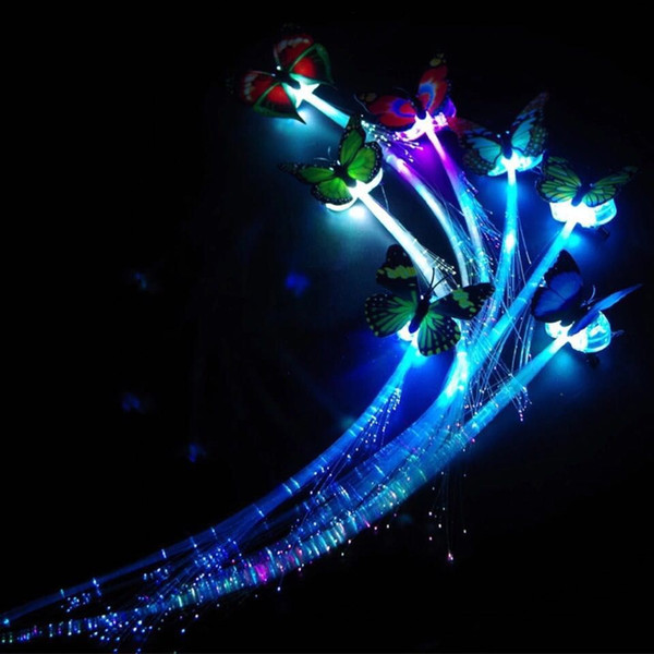 Novelty LED Flashing Butterfly Hair Braid Glowing Barrettes Hair Clip Hairpin Women Girls Hair Accessories