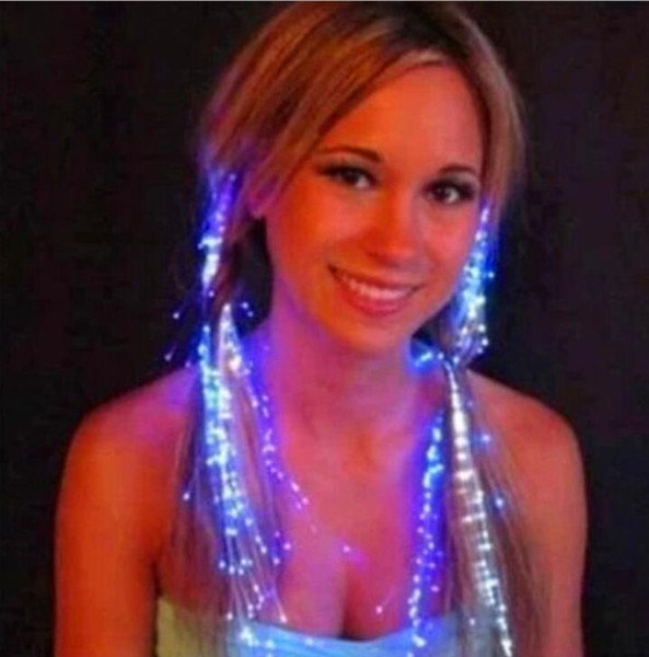 Luminous Light Up LED Hair Extension Flash Braid Party Girl Hair Glow by Fiber Optic For Party Christmas Halloween Night Lights Decoration