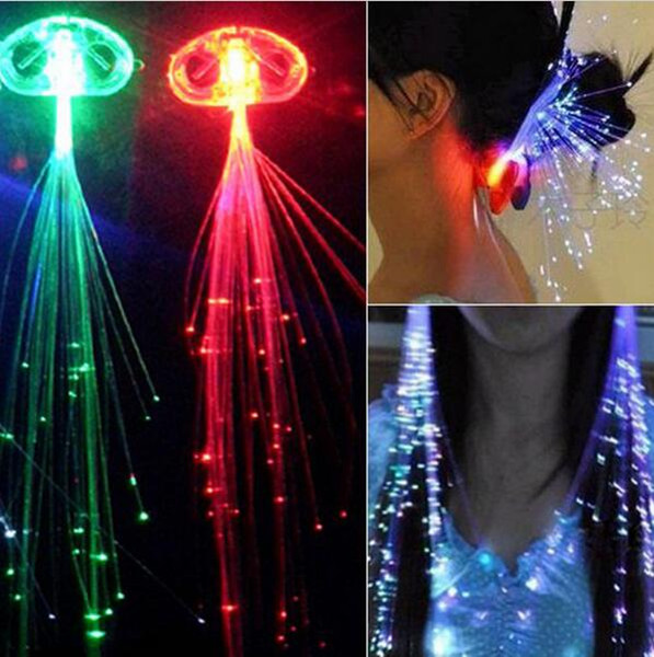 Colorful Flash LED Hair Braid Clip Hairpin Decoration RGB Ligth Up For Show Party Dance Christmas LED Light hair Flash Braid Hair