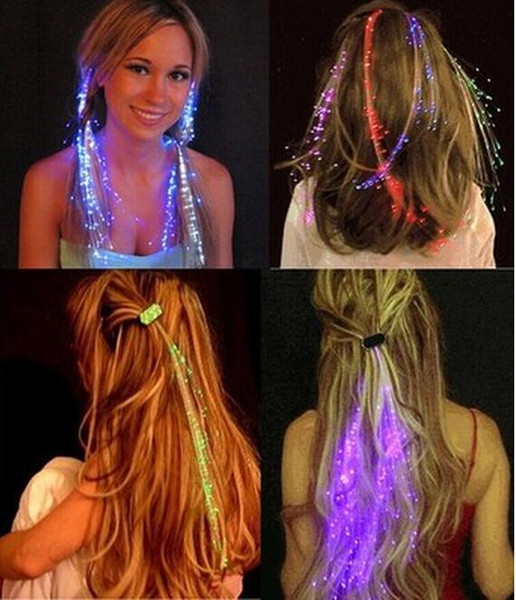 Hair Braid Hair Decoration Fiber Luminous Braid Halloween Christmas Party Holiday KTV Colorful Hair Accessories LED Flashing Hair