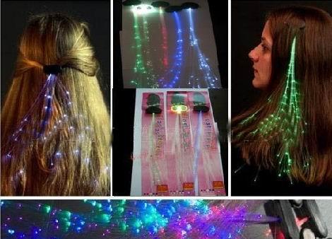 2015 Colorful Flash LED Hair Braid Clip Hairpin Decoration RGB Ligth Up For Show Party Dance Christmas