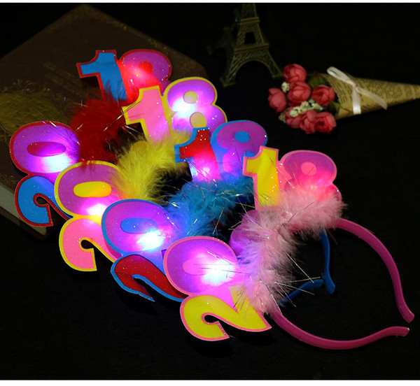 2018 New Year's bright hair hoops the digital hair hoop for the New Year hairpin decorations