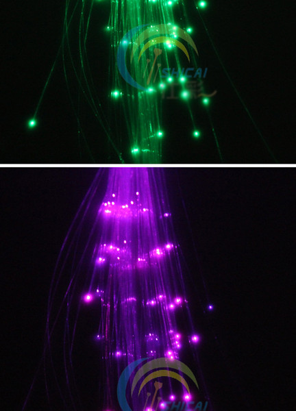 Luminous braids... Colorful fiber-optic LED hair clips, bride hair accessories... Christmas party