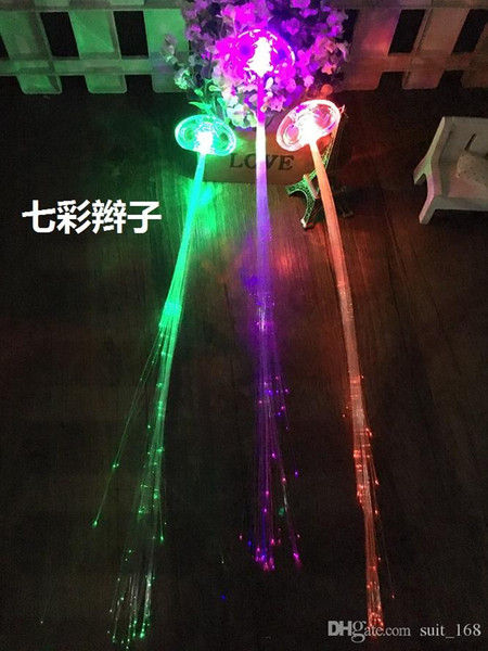 Colorful LED light emitting braid fiber braid flash wing bar disco dance headdress headdress Butterfly Angel