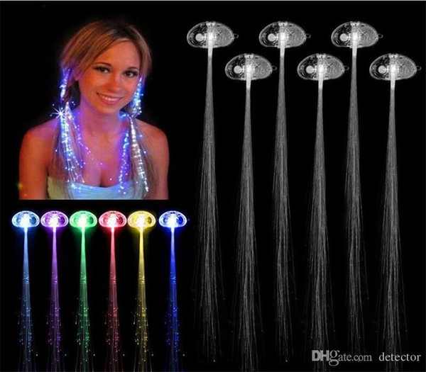 Luminous Light Up LED Hair Extension Flash Braid Party Girl Hair Glow by Fiber Optic Christmas Halloween Night Lights Decoration Hot Sale