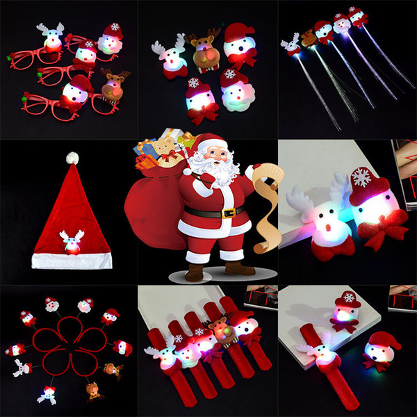 New style Christmas hat shining Hair band Children's headband Party decoration LED light Colorful Hair Accessories