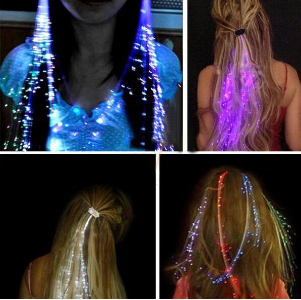 Colorful Flash LED Hair Braid Clip Hairpin Decoration RGB Ligth Up For Show Party Dance Christmas Halloween light hair Free Shipping